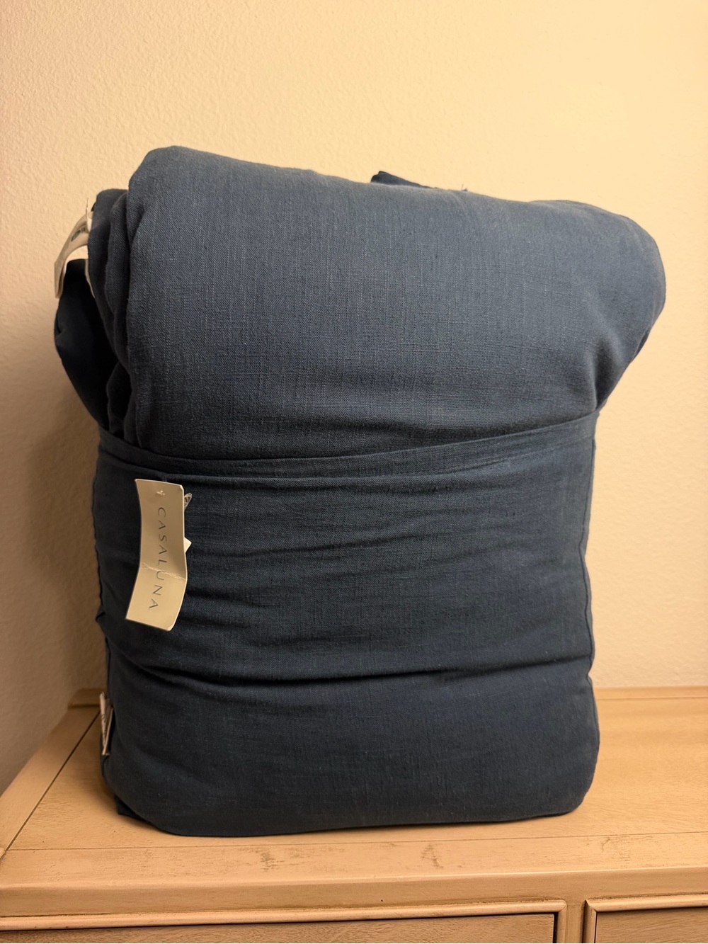 Casaluna Linen Blend Comforter Set mineral blue Queen NEW - Picture 4 of 4